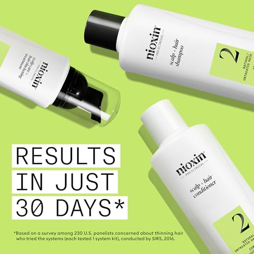 Nioxin System 2 Shampoo & Conditioner Duo for Natural, Progressed Thinning - Pumps Included