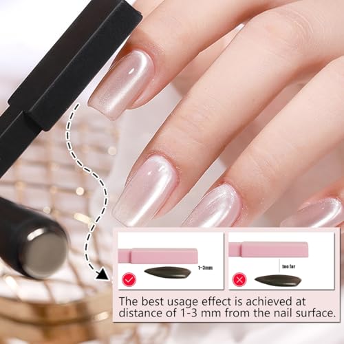 Dr.nail Pink Cat Eye Magnet Nail Art Kit - 11 Pcs DIY Manicure Set