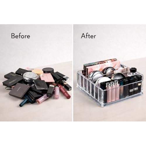 Makeup Organizer for Eyeshadow Palette Organizer, 8 Section Divided Makeup Palette Holder for Vanity Drawer Countertop