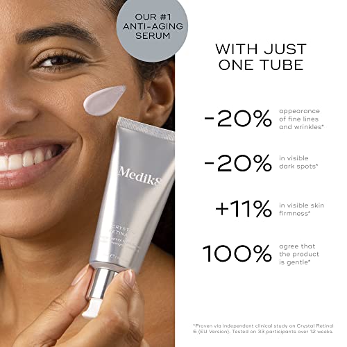 Medik8 Crystal Retinal 3 - Firming, Advanced Skin Retinaldehyde Face Serum - Night Serum with Hyaluronic Acid and Vitamin E - Gluten Free - 1 oz