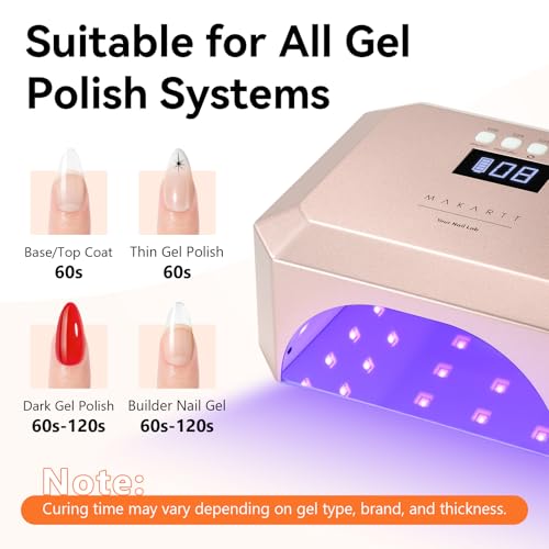 Makartt Aurora 30W UV LED Nail Lamp – Rechargeable, 39 LEDs, 4 Timers