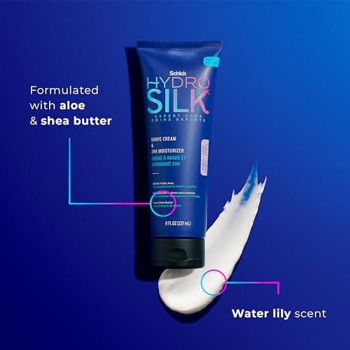 Hydro Silk Shave Cream & 24-Hour Moisturizer for Women, 8 oz – Sensitive Skin & Bikini Area