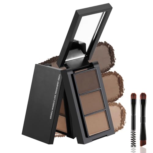 3-Color Eyebrow Powder Kit with Brushes & Mirror