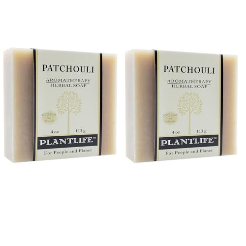 Plantlife Patchouli Bar Soap Pack of 2 - Moisturizing and Soothing Soap for Your Skin - Hand Crafted Using Plant-Based Ingredients - Made in California 4oz Bar