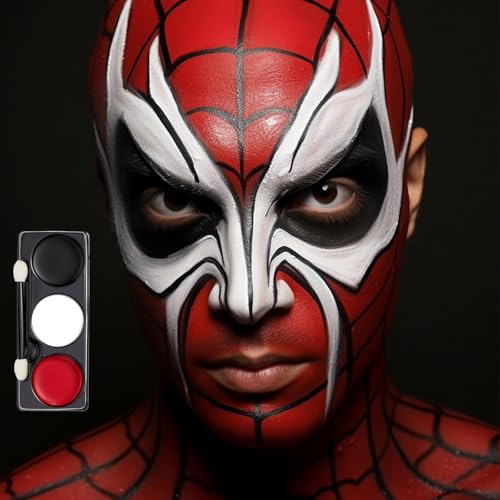 Halloween Face Paint Kit with Brush & Sponges - Oil-Based