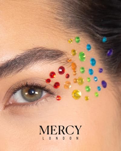 MERCY LONDON Face Gems Stickers - 4 Sheets Rainbow Rhinestones
