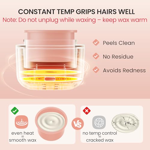 Mini Eyebrow Wax Kit for Women, Wax for Eyebrows Hair Removal, 26 Eye brow Waxing Sticks, 100g Brow Waxing Beads, USB Fast Heat, Smart Constant Temp, Travel or Home Use