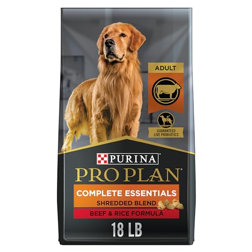 Purina Pro Plan High Protein Dog Food With Probiotics for Dogs, Shredded Blend Beef & Rice Formula - 18 lb. Bag