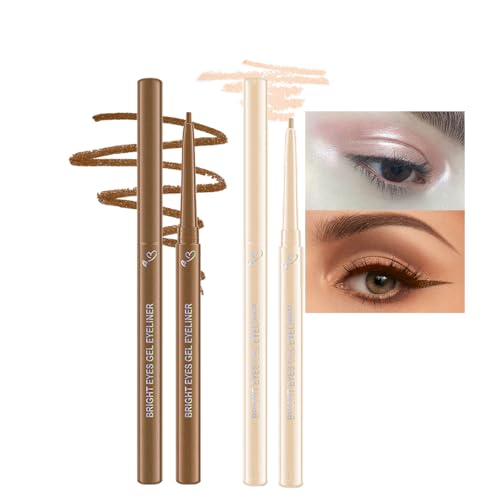 2-Pack Light Brown Gel Eyeliner Pen Waterproof
