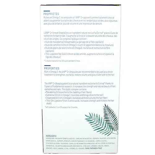 Ecrinal ANP2 Hair Growth Ampoules for Men - Strengthening & Repairing Ampoules - Intensive Hair Care for Thinning, Dull, Damaged Hair - ANP 2+ Complex with Omega 3 | Pack 8