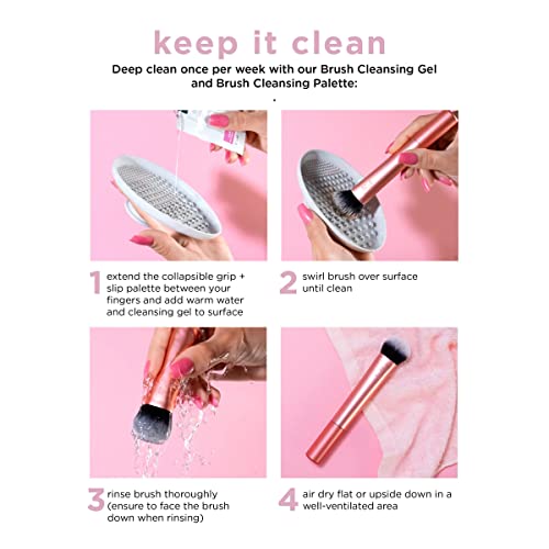 Real Techniques Bubble Blending Makeup Brush, Multipurpose Face Brush For Liquid, Cream, & Powder Makeup, Unique Bubble Brush Head, Synthetic Bristles, Vegan & Cruelty Free, 1 Count