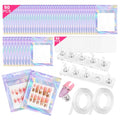 Press On Nail Stand Kit with 50 Storage Bags & Adhesive Tape