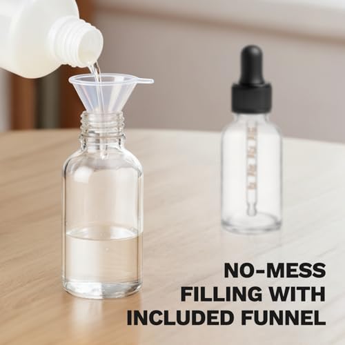 12-Pack 1oz Clear Glass Dropper Bottles 30ml Tincture Set
