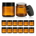 12 Pack 4oz Amber Glass Jars with Lids - Airtight & UV-Protective
