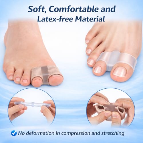 Bunion Corrector Toe Separators 4-Piece Set for Men & Women, Big Toe Spacers for Pain Relief