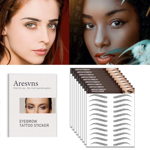 Aresvns 4D Waterproof Eyebrow Tattoo Stickers - 66 Pairs