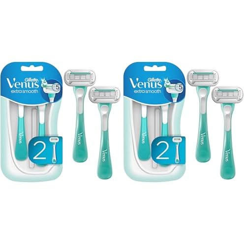 Gillette Venus Extra Smooth Sensitive Razor for Women | Disposable | For Sensitive Skin | 2 Count | Pack of 2