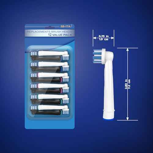 Replacement Toothbrush Heads Compatible with Oral B Braun, 12pcs Electric Toothbrush Replacement Heads Refills for Oral B Pro 1000, 9600, 500, 7000, 3000, 8000, Black and White for Home (1)