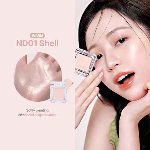 2aN Pure Glash Highlighter ? Glass-Like Sheen Powder Highlighter for a Natural, Radiant Glow | Buildable, Long-Lasting, Lightweight Formula (SHELL, 0.8oz)