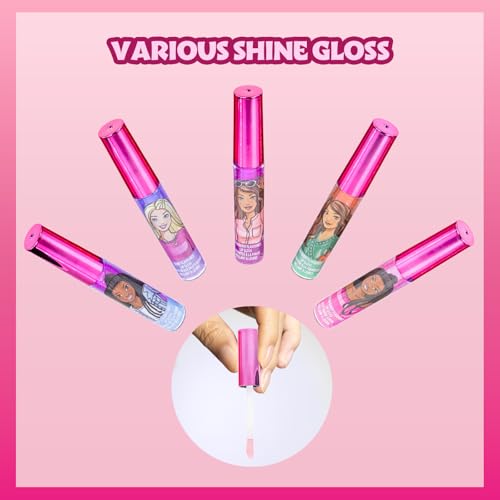 Barbie 12-Piece Plant-Based Lip Gloss Set for Girls