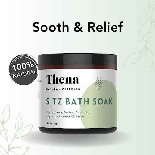 Thena Organic Sitz Bath Soak 2 Pack | Postpartum Essentials 100% Natural & Gentle with Pure Epsom & Dead Sea Salts Witch Hazel Lavender Essential Oil