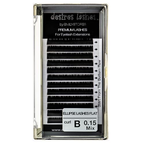Ellipse Flat Lashes 0.15mm B Curl 8-14mm Mix