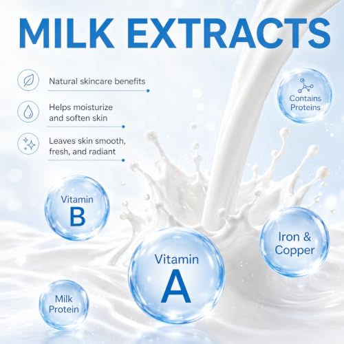 Kids & Teens Milk Skin Care Set - 12 Pieces Gentle Moisturizing Face & Body