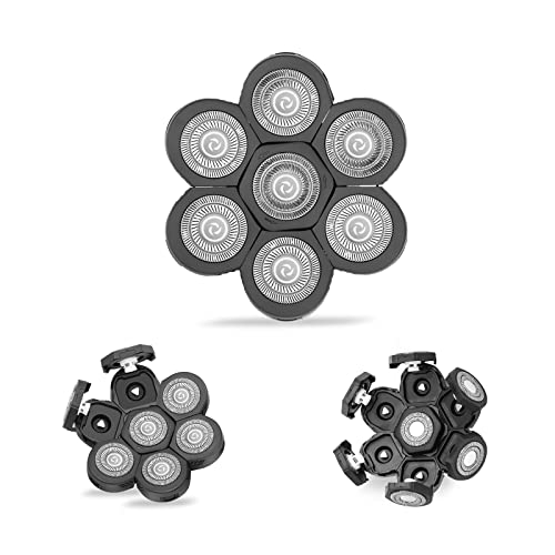 Head Shaver Replacement Heads,Head Shaver Replacement Blades, Head Shavers for Bald Men,Head shavers for Men, Stainless Steel Rotary Blades for Electric Head Razor (Black)