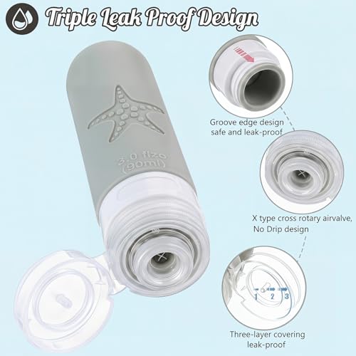 18-Pack Travel Bottles Set, TSA Approved, Leak-Proof Silicone