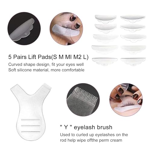 2025 Upgraded Lash Lift Kit, Eyelash Perm Kit, Professional Curling Lash Extension kit, Semi-Permanent Curling Perming Wave Suitable for Salon & Home Use