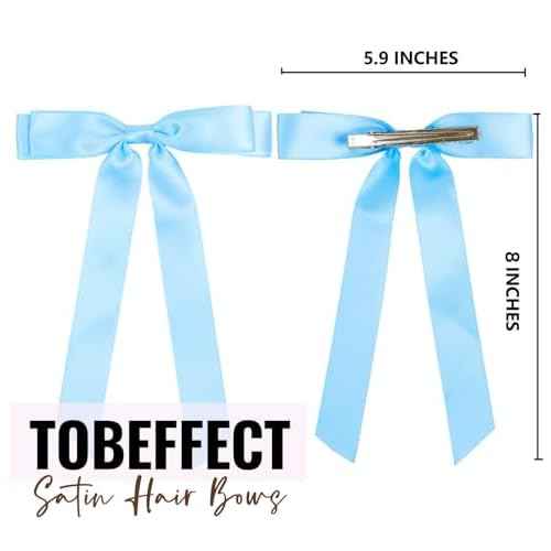Tobeffect Hair Bows for Women Girls Satin Ribbon Bow, Cute Bow Hair Accessories 10PCS Multicolor