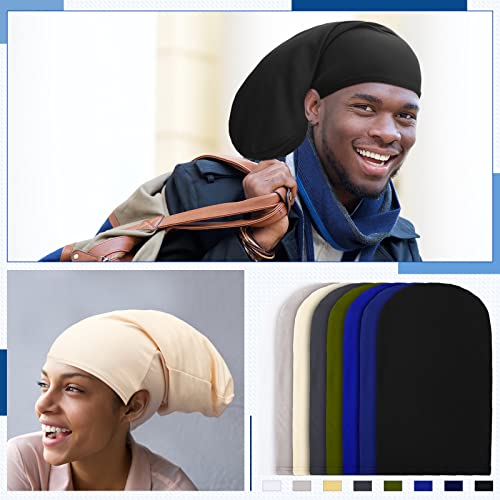 8-Pack Dreadlock Caps for Men, Spandex Loc Wraps