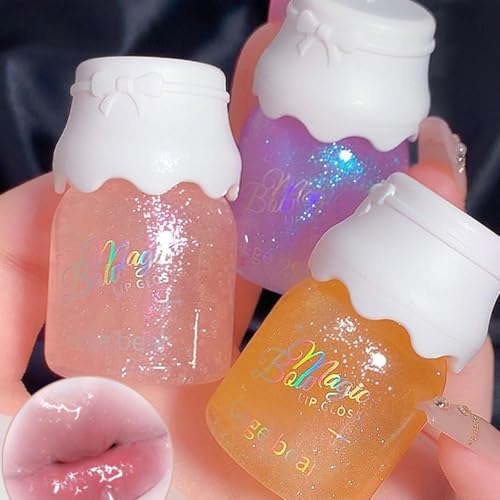 3-Piece Shimmer Lip Gloss Set with Hydrating Vitamin E Oil