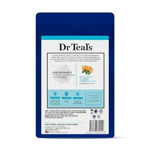 Dr Teal's Epsom Salt Magnesium Soak, Restorative Minerals with Magnesium, Potassium, Zinc & Essential Oils, 3 lbs (Pack of 4)