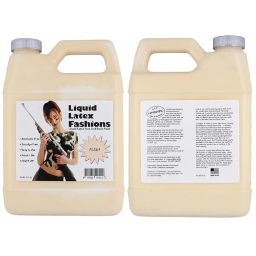 Flesh 32 Fl Oz - Liquid Latex Face and Body Paint, Ammonia Free No Odor, Arts and Crafts Paint for Halloween Zombie Cosplay!