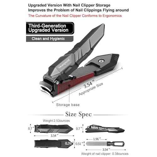 Nail Clippers with Catcher ? No Splash Nail Cutters Fingernail and toenail Clippers for Thick Nail£¬ Stainless Steel Fingernail Cutter for Men Women£¬Custom Flannelette Bag Storage