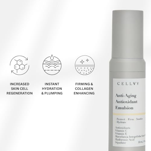Anti-Aging Antioxidant Emulsion with Hyaluronic Acid, Vitamin C & E, Korean Taiwanese Skincare, Firming & Hydrating Face Lotion, Smooths Fine Lines & Wrinkles and Boosts Collagen Production