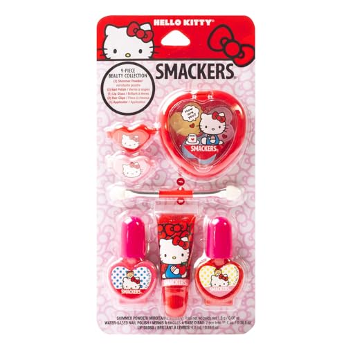 Lip Smacker Hello Kitty 9-Piece Makeup Set with Lip Gloss & Nail Polish