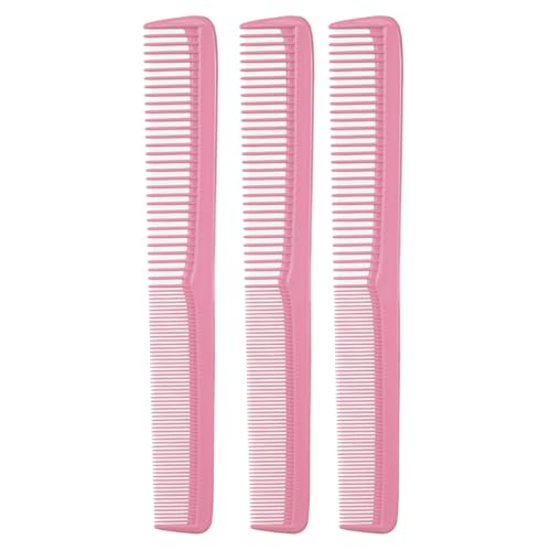 Styling Gear #150 Comb Set Of 3 Barber Cutting, Men's And Women's Pocket Combs For Hairstyling, Beard, And Mustache Grooming. Made In The USA. (Black)