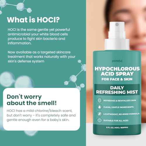 Hypochlorous Acid Spray for face (8 oz) - Face Spray for Acne, Hypochlorous Travel Size Gentle Facial & Skin Cleansing for Body, Back, Skin and Facial Cleaning & Repair - Made in USA