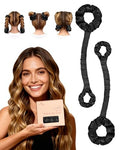 Bonnet Queen 2 Pack Medium Satin Heatless Hair Curlers for Medium to Long Thick Hair