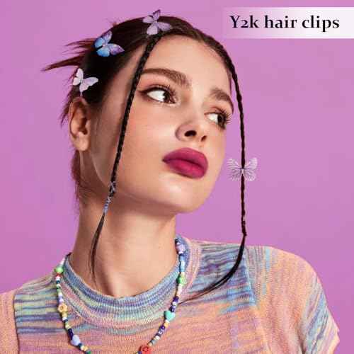 TODDER 20PCS Purple Butterfly Hair Clips for Women and Girls Y2k Fairy Hair Accessories Cute Mini Butterfly Hair Clips for Themed Party, Prom,Birthday, Wedding and Back to School