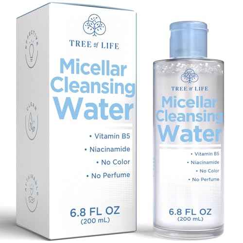 Tree of Life Beauty Micellar Cleansing Water (6.8fl oz) - Micellar Water Makeup Remover with Niacinamide, Vitamin B5, Glycerin - Eye Makeup Remover Liquid, No Rinse Needed