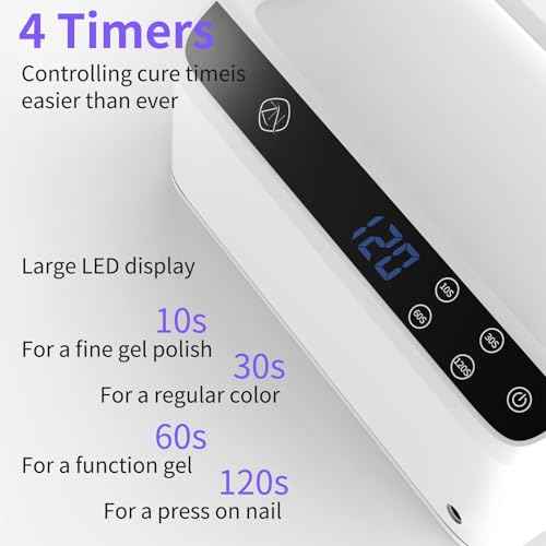 ZIZZON UV LED Nail Lamp with Arm Rest Pillow for Gel Polish 72W Power Nail Light Dryer with 4 Timers and Touch Screen Perfect for Salon or Home Use