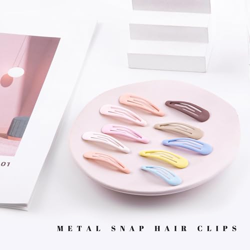 20 Pack No-Slip Hair Barrettes for Women - Multi-Colored Metal Clips