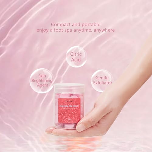 NOVAL Rose Pedicure Spa Tablets - Hydrating Foot Soak for Calluses