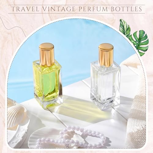 Teenyyou 6 Pack 50ml Empty Refillable Perfume Bottles with Gold Lid