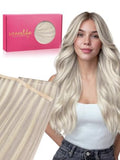 22'' Ash Blonde Highlighted Tape-In Weft Hair Extensions