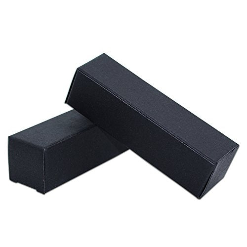 BAT Pack 50 Pack Mini 0.78x0.78x3.34 inch Rectangle Black Boxes Kraft Paper DIY Lipstick Beauty Accessories Essence Oil Lipstick Bottle Packaging Gift Makeup Organzier Tube Storage