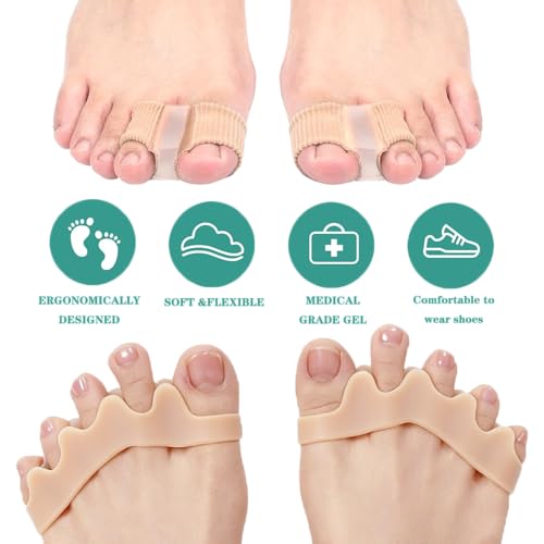Toe Separators for Women & Men - Gel Plantar Fasciitis Relief, Slim Fit